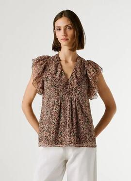 BLUSA FLUIDA MANGA MARIPOSA DIANA SHIRT 880 EARTH