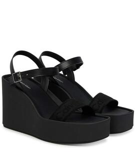 SANDALIAS DE CUÑA CON PLATAFORMA Y LOGO TRIPLE BLA