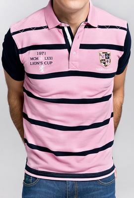 POLO H RAYAS ROSA