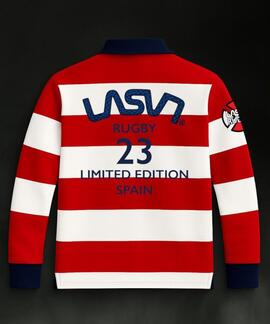 POLO MANGA LARGA DE HOMBRE LASAL RUGBY ROJO