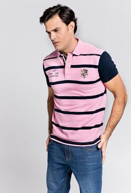 POLO H RAYAS ROSA