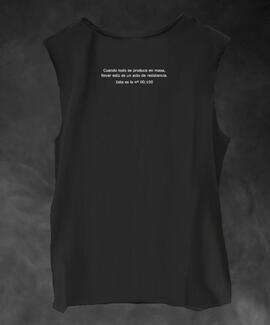 CAMISETA DE MUJER LASAL PATCH GRIS OSCURO