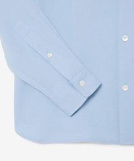 CAMISA DE PIQUÉ SLIM FIT AZUL CLARO