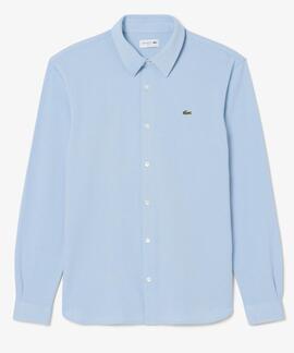 CAMISA DE PIQUÉ SLIM FIT AZUL CLARO