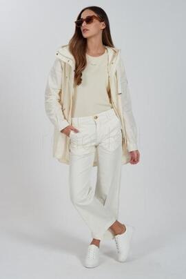 CHAQUETA DE MUJER CON CAPUCHA REGULAR FIT BEIGE