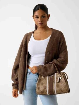 BOLSO DE MANO NOELLE II LUXURY SATCHEL LATTE LOGO