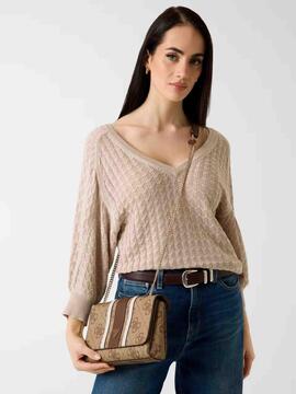 BOLSO BANDOLERA NOELLE II LUXURY SATCHEL LATTE LOGO / BROWN