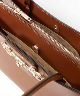 BOLSO SHOPPER JANIE CON LOGO COGNAC