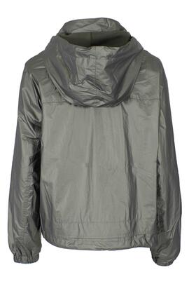 CHAQUETA DE MUJER CORTAVIENTOS CON CAPUCHA VERDE M