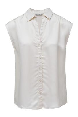 BLUSA BÁSICA FLUIDA SIN MANGAS BEIGE