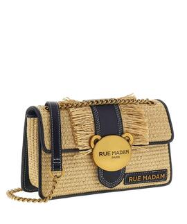 BOLSO DE HOMBRO TEDDY IT-BAG STRAW FRINGES BLACK