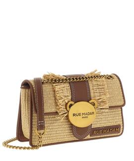 BOLSO DE HOMBRO TEDDY IT-BAG STRAW FRINGES BROWN