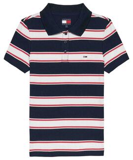 POLO ACANALADO SLIM FIT DE RAYAS DARK NIGHT NAVY / MULTI STR