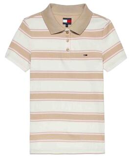 POLO ACANALADO SLIM FIT DE RAYAS WHITE CLAY / MULTI STRIPE