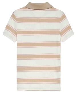 POLO ACANALADO SLIM FIT DE RAYAS WHITE CLAY / MULTI STRIPE