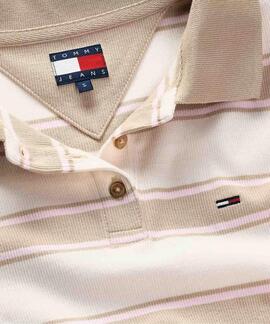 POLO ACANALADO SLIM FIT DE RAYAS WHITE CLAY / MULTI STRIPE