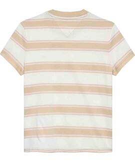CAMISETA DE RAYAS REGULAR FIT WHITE CLAY / MULTI
