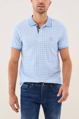 POLO DE MICRO PRINT SLIM FIT AZUL