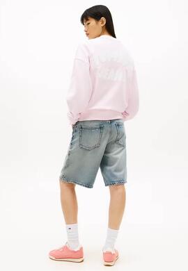 SUDADERA BOXY COLOR BUBBLE PEARLY PINK