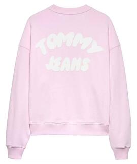 SUDADERA BOXY COLOR BUBBLE PEARLY PINK