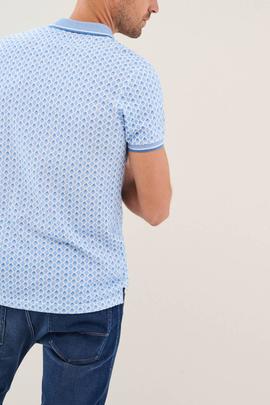 POLO DE MICRO PRINT SLIM FIT AZUL