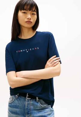 CAMISETA RELAXED FIT CON LOGO LINEAL MULTICOLOR DARK NIGHT N