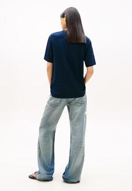 CAMISETA RELAXED FIT CON LOGO LINEAL MULTICOLOR DARK NIGHT N