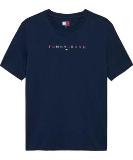 CAMISETA RELAXED FIT CON LOGO LINEAL MULTICOLOR DARK NIGHT N