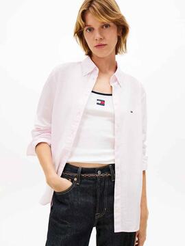 CAMISA DE POPELÍN REGULAR FIT DE RAYAS PEARLY PINK