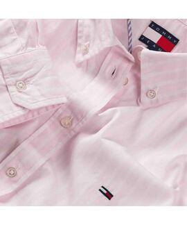 CAMISA DE POPELÍN REGULAR FIT DE RAYAS PEARLY PINK
