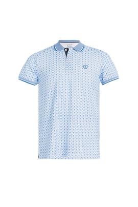 POLO DE MICRO PRINT SLIM FIT AZUL