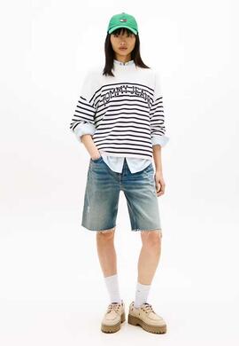 JERSEY RELAXED FIT ESTILO UNIVERSITARIO RAYAS BICO