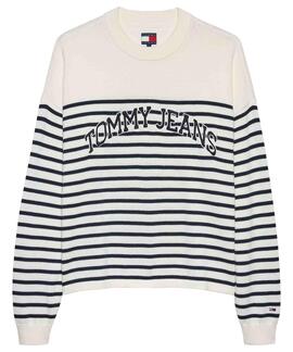 JERSEY RELAXED FIT ESTILO UNIVERSITARIO RAYAS BICO