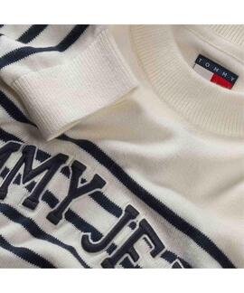 JERSEY RELAXED FIT ESTILO UNIVERSITARIO RAYAS BICO