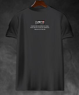 CAMISETA DE HOMBRFE LASAL BUILD NEGRO DESGASTADO