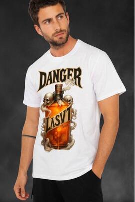 CAMISETA DE HOMBRE LASAL DANGER BLANCA