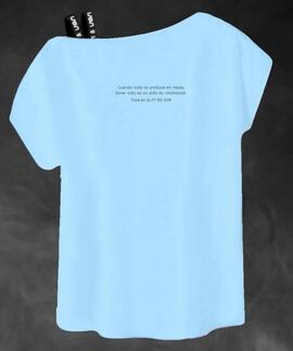 CAMISETA DE MUJER LASAL NOIR AZUL CELESTE
