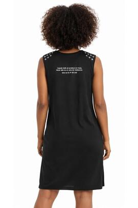 VESTIDO DE MUJER LASAL PRINT NEGRO DESGASTADO
