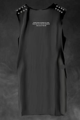 VESTIDO DE MUJER LASAL PRINT NEGRO DESGASTADO