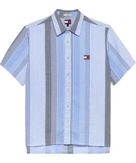 CAMISA DE MANGA CORTA RELAXED FIT RAYAS MULTICOLOR SWEET BLU