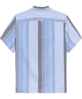 CAMISA DE MANGA CORTA RELAXED FIT RAYAS MULTICOLOR SWEET BLU