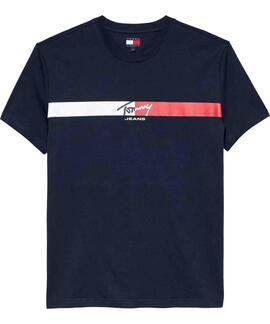 CAMISA DE PUNTO CON LOGO DE FIRMA DARK NIGHT NAVY