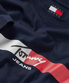 CAMISA DE PUNTO CON LOGO DE FIRMA DARK NIGHT NAVY