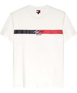 CAMISETA DE PUNTO CON LOGO DE FIRMA ECRU