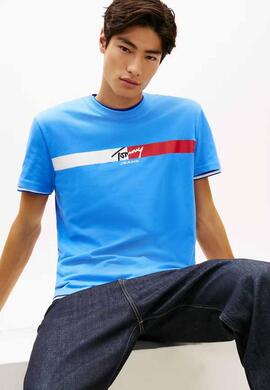 CAMISETA DE PUNTO CON LOGO DE FIRMA BLUE TWILIGHT