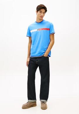 CAMISETA DE PUNTO CON LOGO DE FIRMA BLUE TWILIGHT