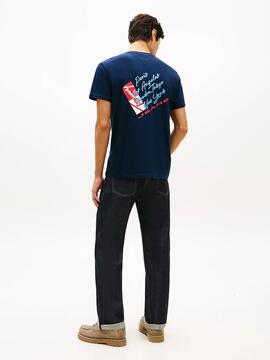 CAMISETA SIGNATURE REGULAR FIT CON LOGO TRASERO DARK NIGHT N