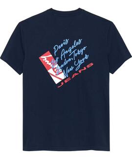 CAMISETA SIGNATURE REGULAR FIT CON LOGO TRASERO DARK NIGHT N