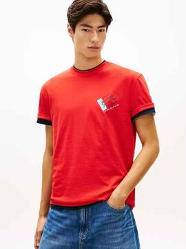 CAMISETA SIGNATURE REGULAR FIT CON LOGO TRASERO RAPID RED