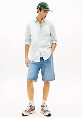 CAMISA OXFORD DE RAYAS REGULAR FIT BAHAMA GREEN ST